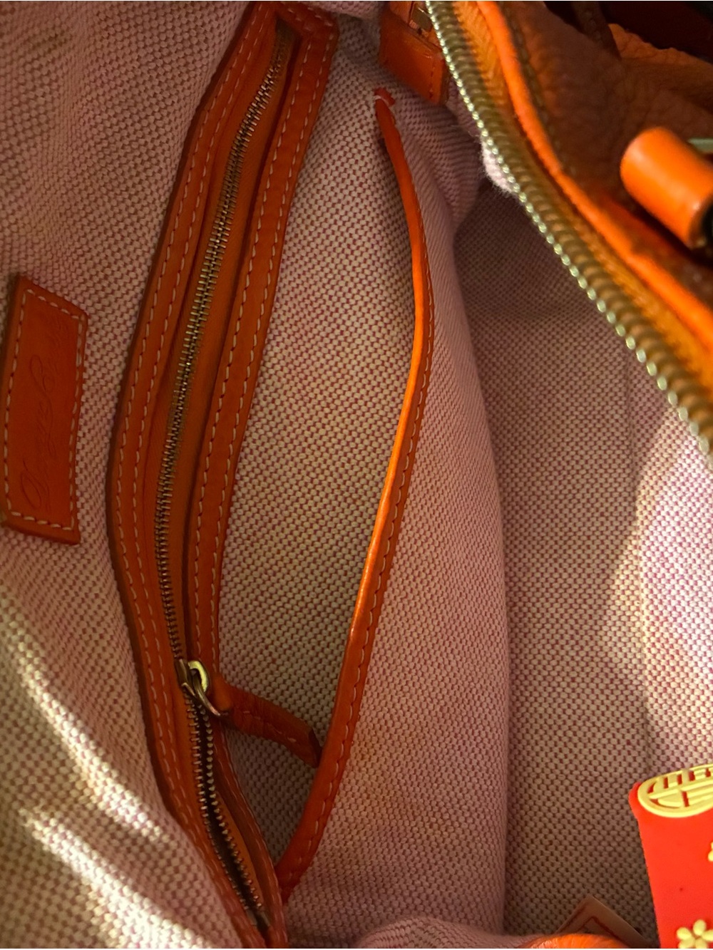 Dooney & Bourke Vibrant Orange Pebbled Leather Satchel with Charm - Picture 10 of 16